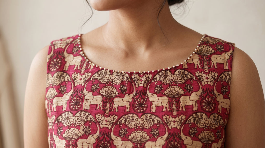 Crimson Heritage Matka Silk Co-ord Set