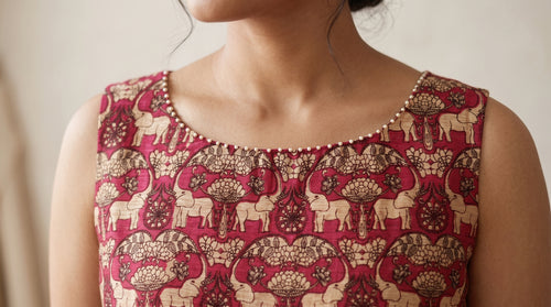 Crimson Heritage Matka Silk Co-ord Set