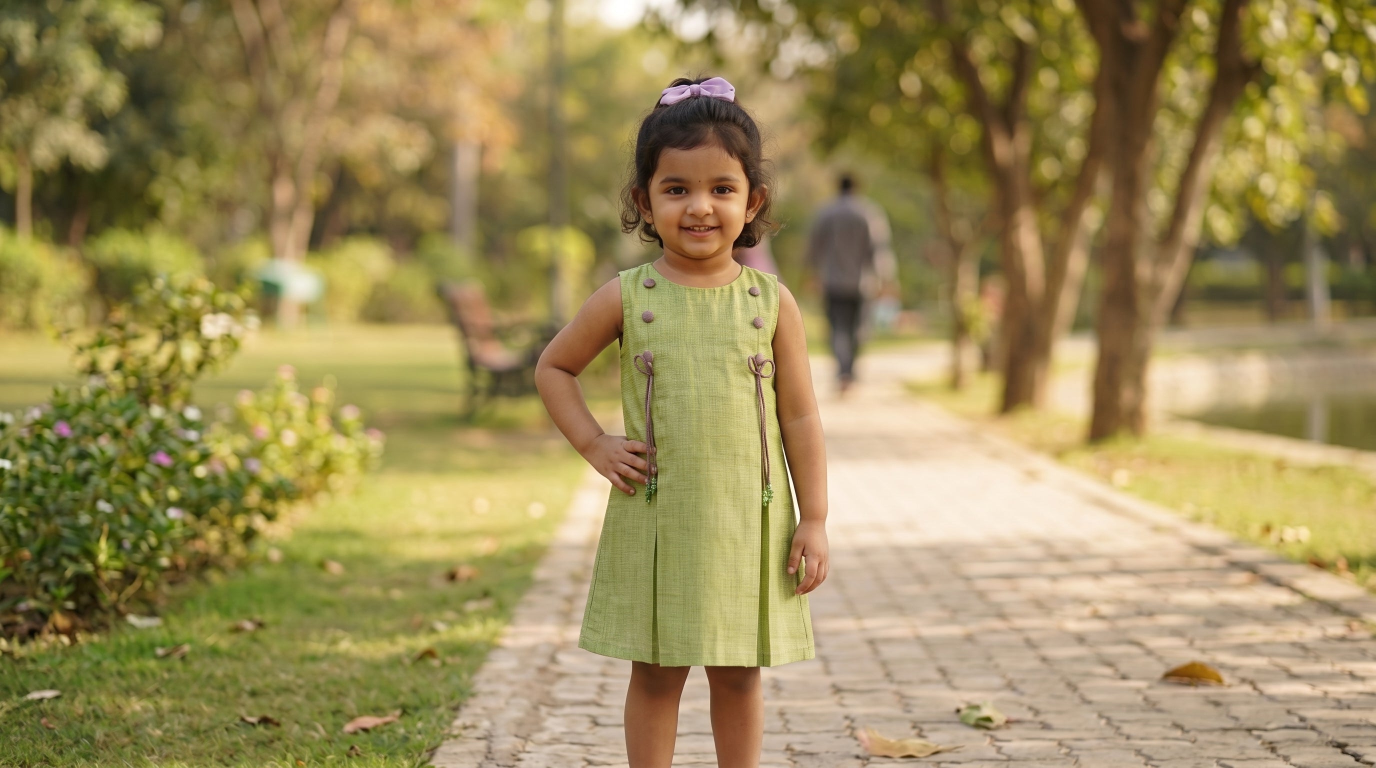 Pistachio Meadow Girls Dress