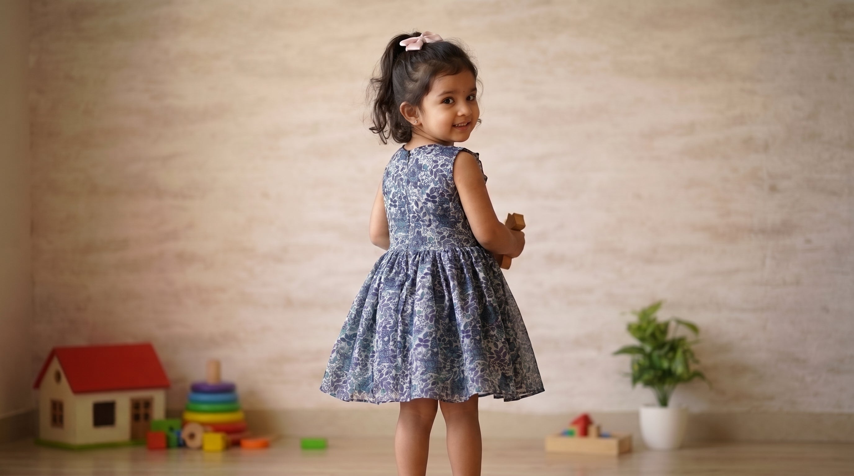 Midnight Bloom Girls Dress